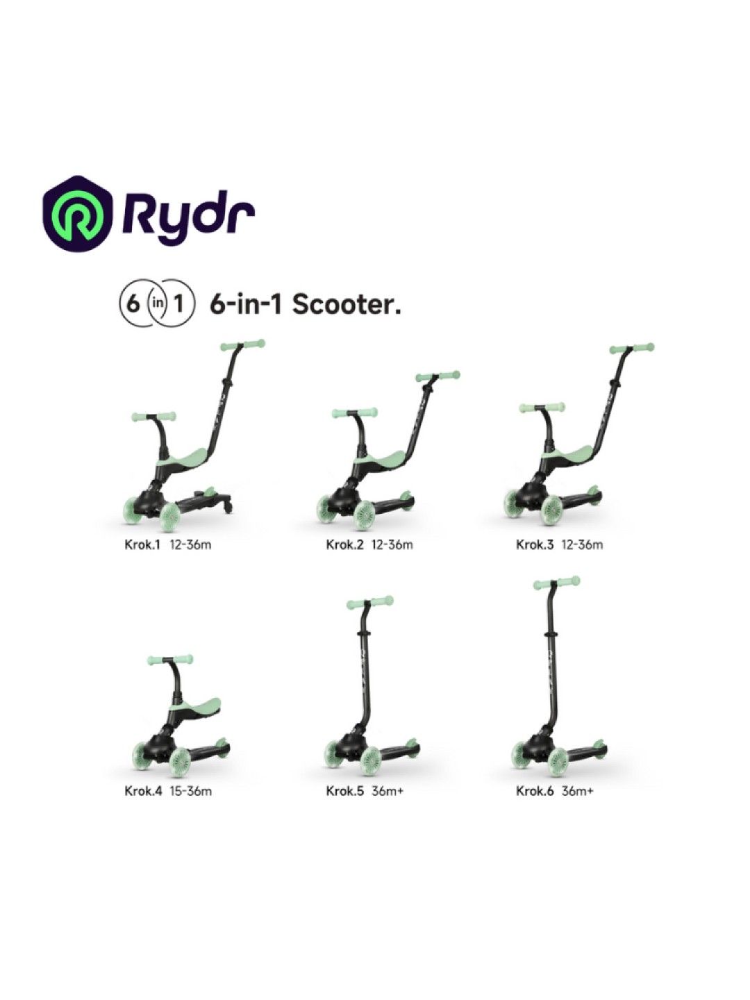 QPlay Sema Evo 5-in-1 Scooter (Sky Blue- Image 2)