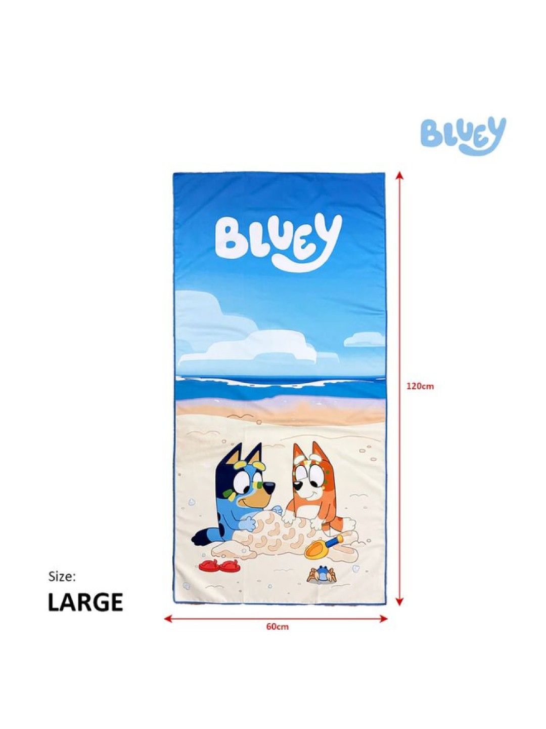 Bluey Totsafe Bluey and Bingo Microfiber Towel - Beach Day Large (No Color- Image 2)