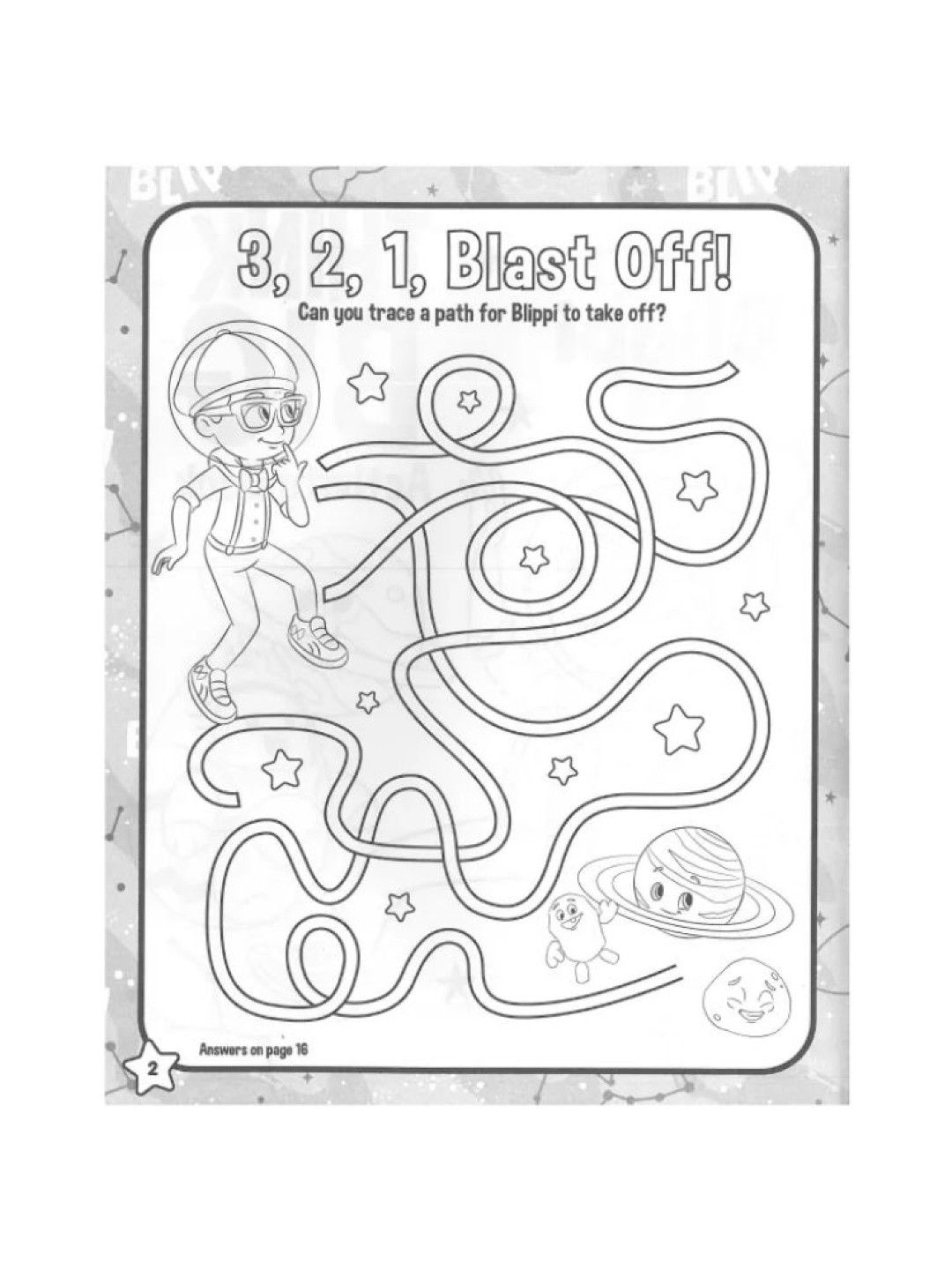 Learning is Fun Moonbug Blippi 16pp Activity Book - Think Big (No Color- Image 2)
