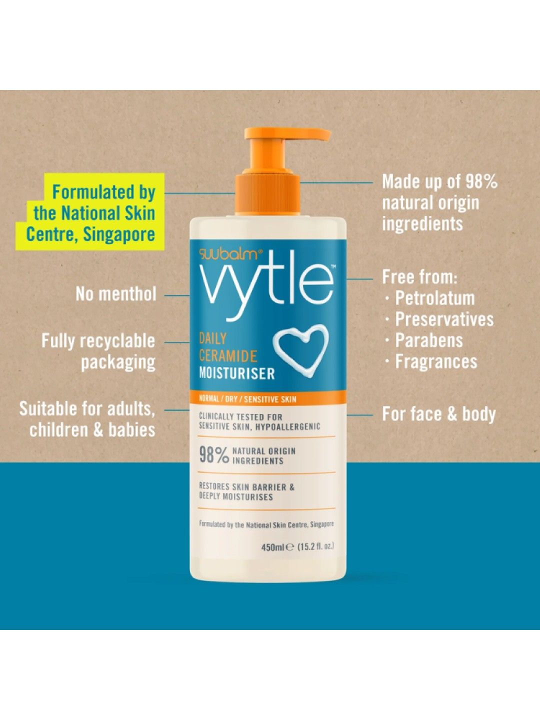 Suu Balm Vytle Daily Ceramide Moisturiser (100ml) (No Color- Image 4)