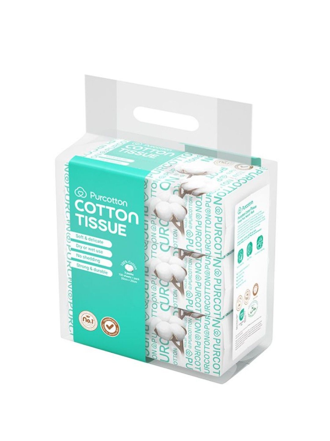 Purcotton Cotton Tissue 100s (3 pack) (No Color- Image 2)