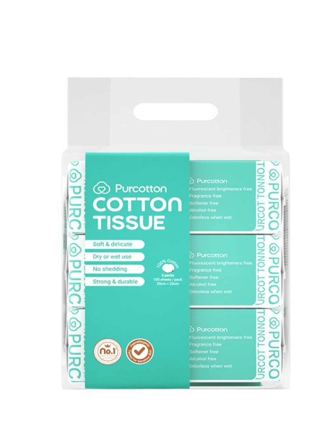 Purcotton Cotton Tissue 60s (3 pack) (No Color- Image 3)