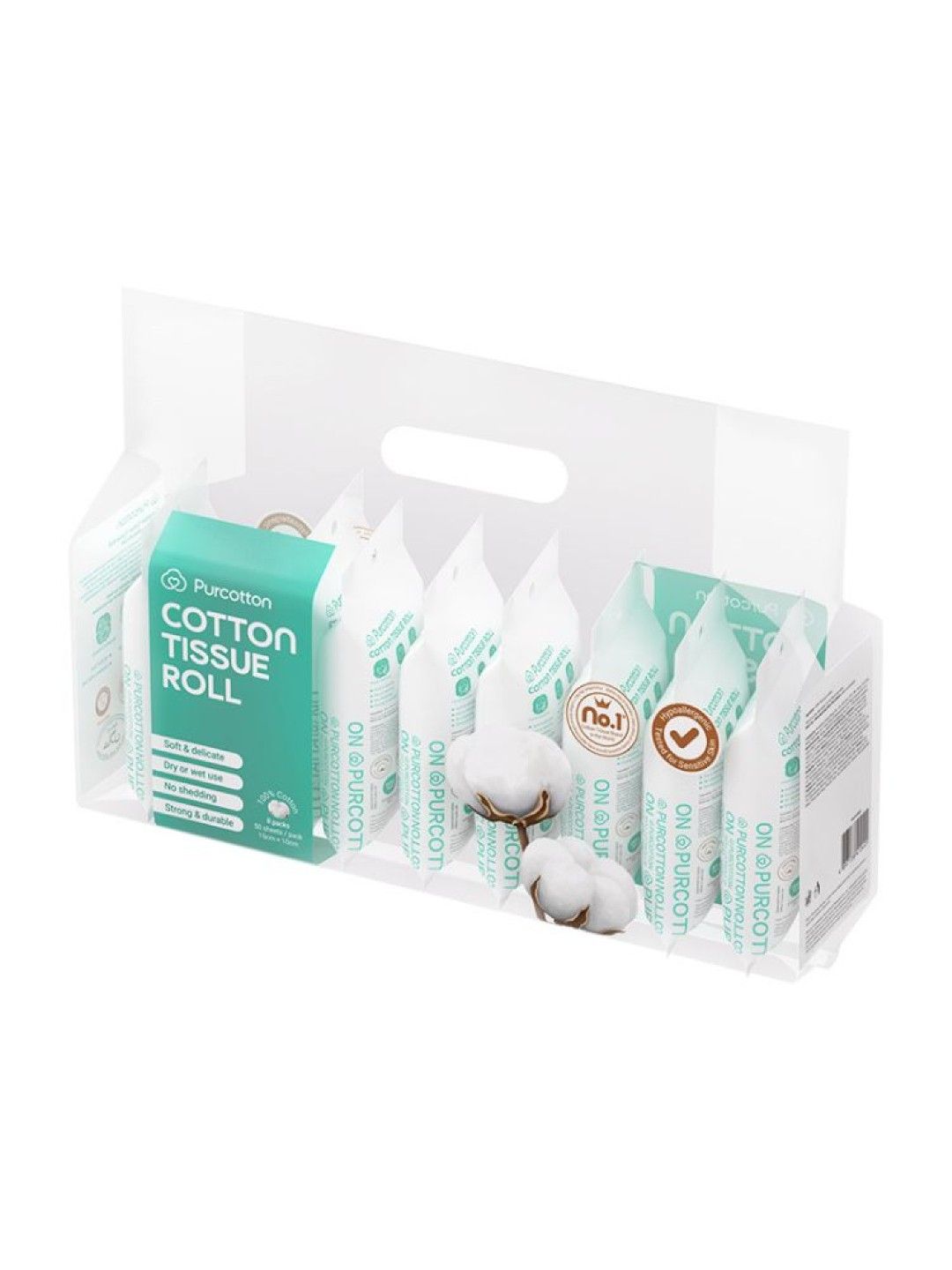 Purcotton Cotton Tissue Roll 50's (8 pack) (No Color- Image 2)