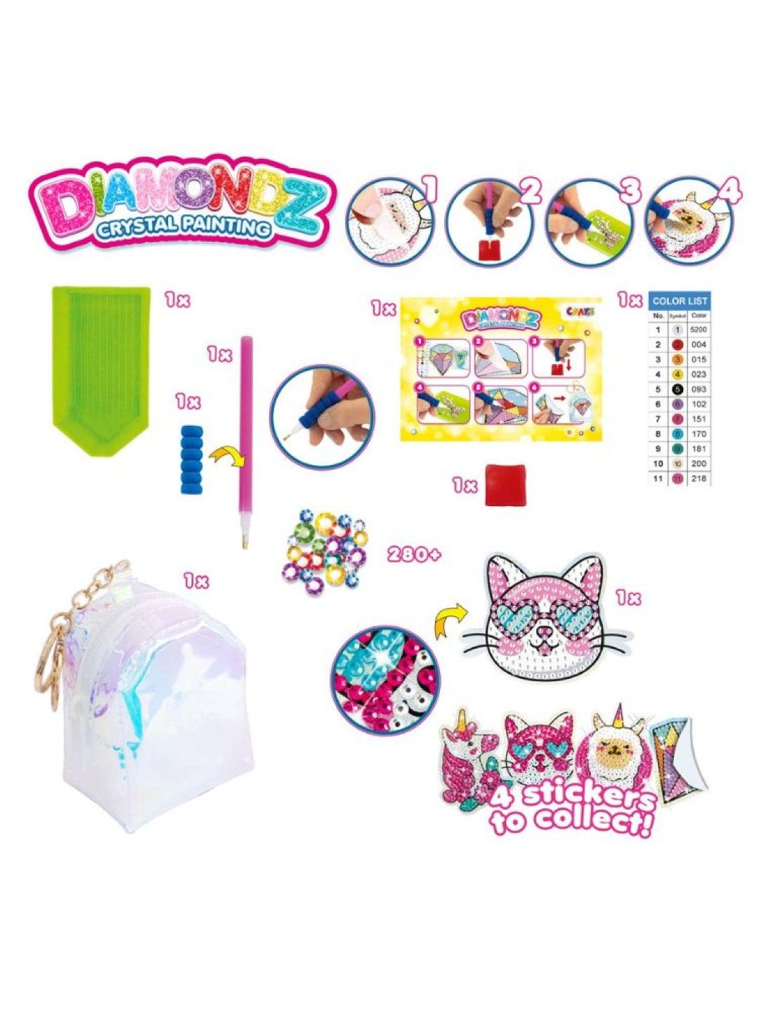 Craze Diamondz DIY Diamond Painting - Mini Bag Set (No Color- Image 3)