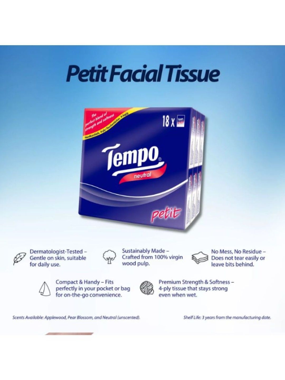 Tempo Petit Neutral Pocket Facial Tissue (36 pack) (No Color- Image 2)