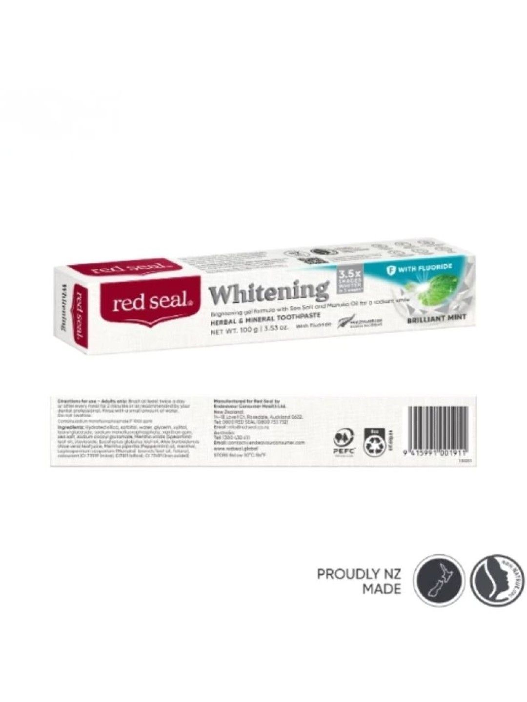 Red Seal Whitening Brilliant Mint Toothpaste 100g (Flouride-Free) (No Color- Image 2)