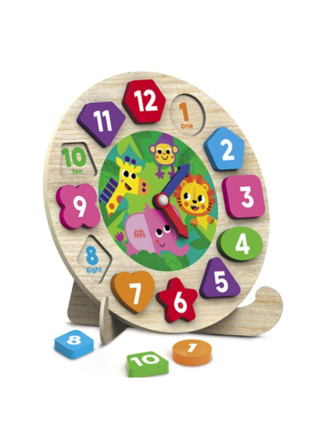 Kids Hits Zoo Time Wooden Sorting Clock (No Color- Image 2)