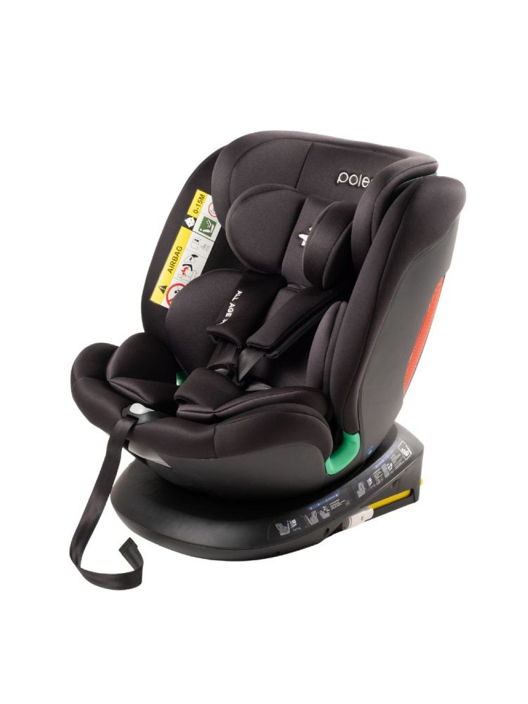 Poled All Age 360 Car Seat iSize - Phantom Black (No Color- Image 2)