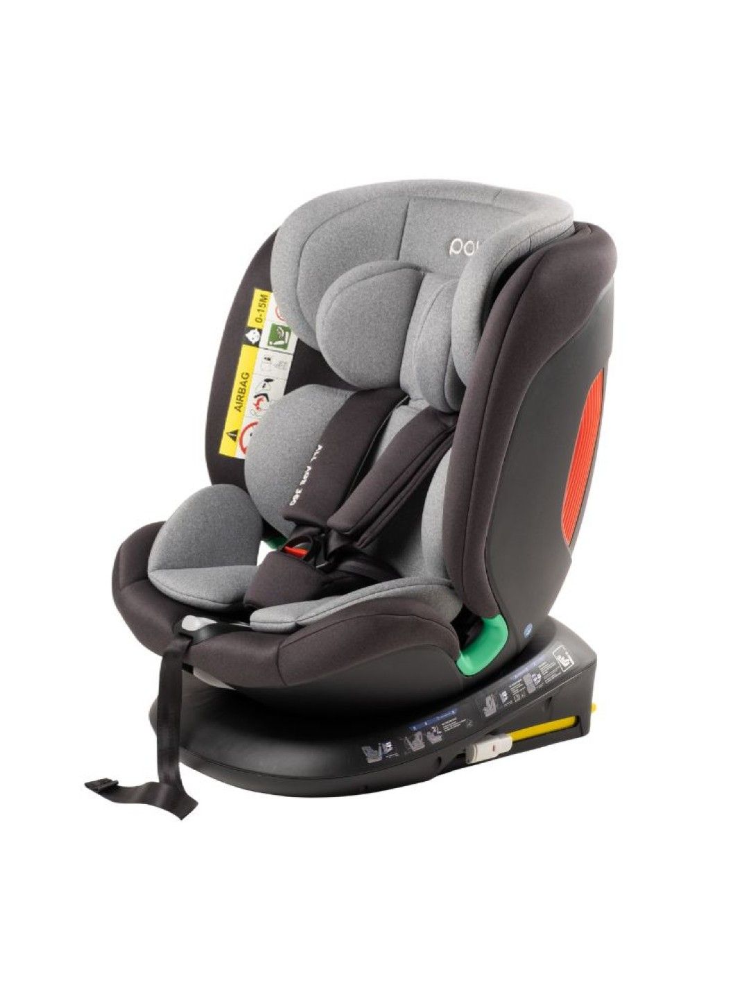 Poled All Age 360 Car Seat iSize - Satin Silver (No Color- Image 2)