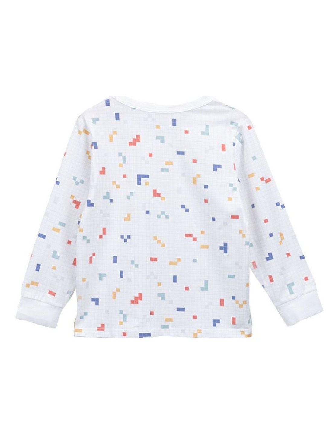 Meet My Feet Pixel Two-Piece Longsleeves Pajama Set (White- Image 2)