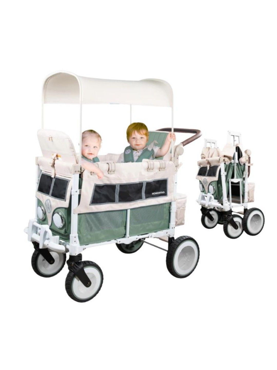 Wonderfold Volks Wagen Edition Double Stroller (Sage Green- Image 4)