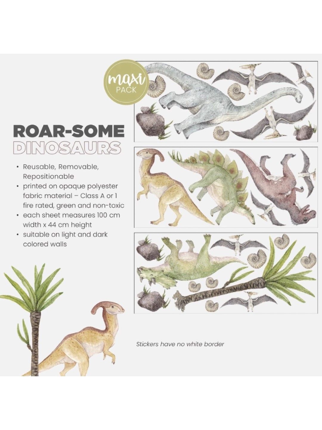 Room for Tots Roarsome Dino Fabric Wall Sticker (No Color- Image 2)