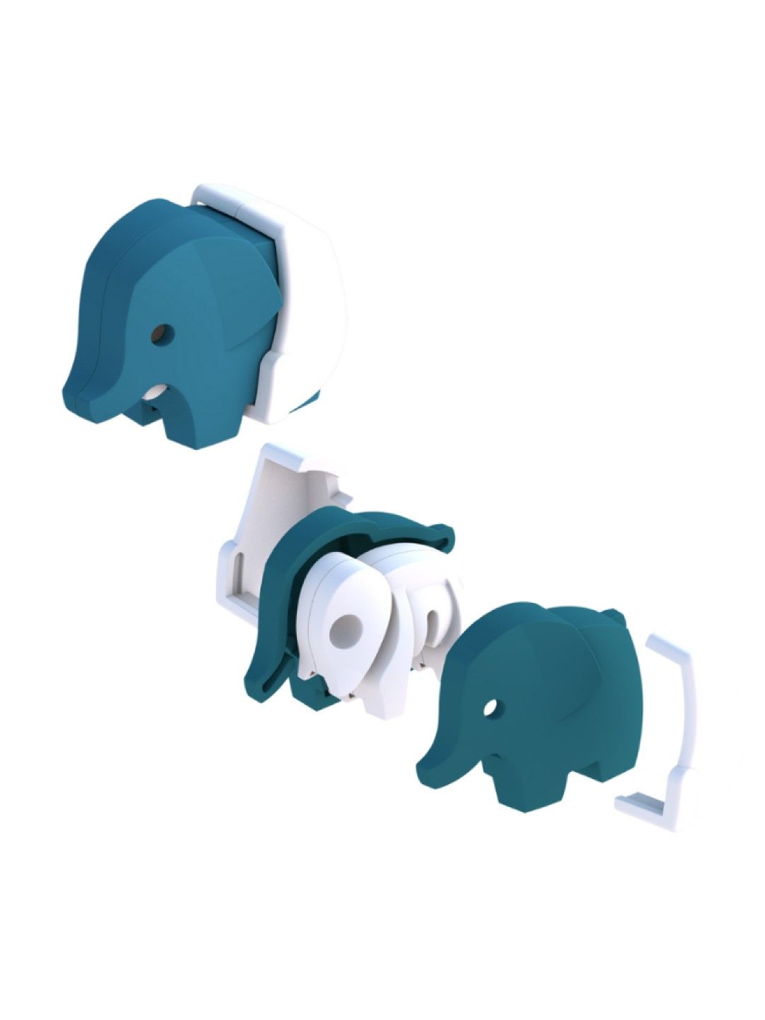 HALFTOYS Half Baby Elephant - 3D Magnetic Educational Puzzle Toy (No Color- Image 2)