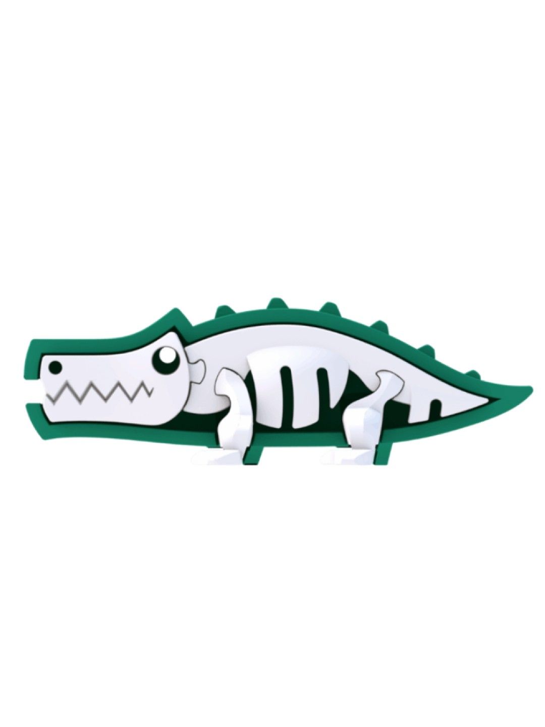 HALFTOYS Half Safari Crocodile - 3D Magnetic Educational Puzzle Toy Diorama Set (No Color- Image 2)