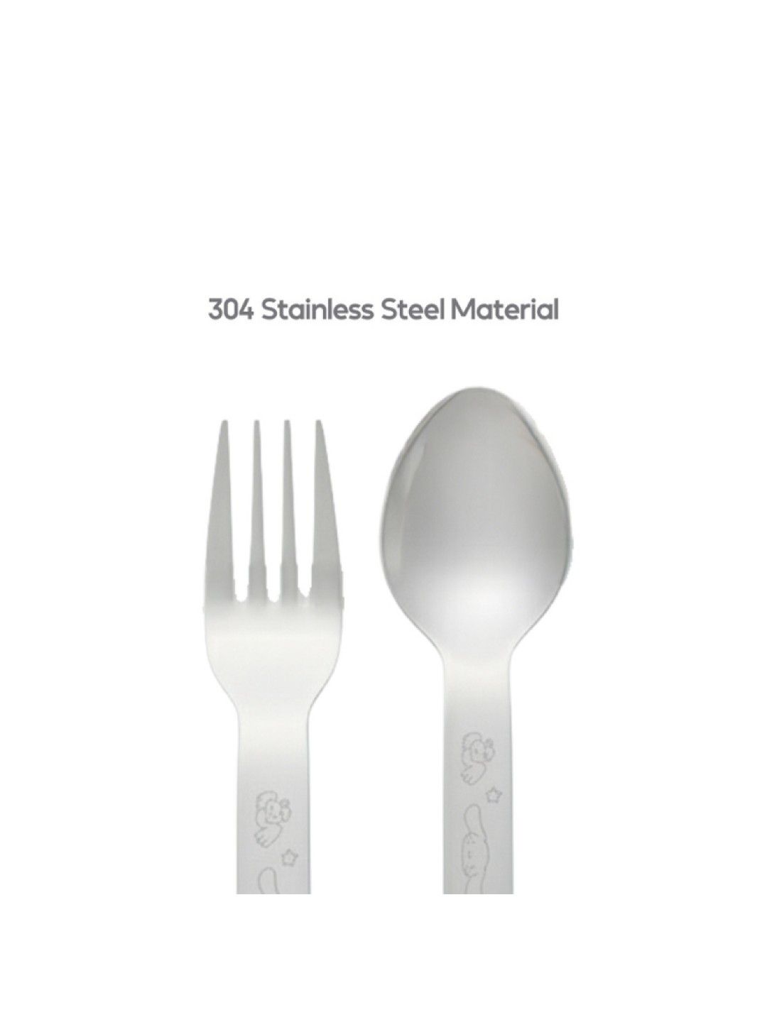 Cherry Sanrio Characters Spoon and Fork - Cinnamoroll Stars (No Color- Image 2)