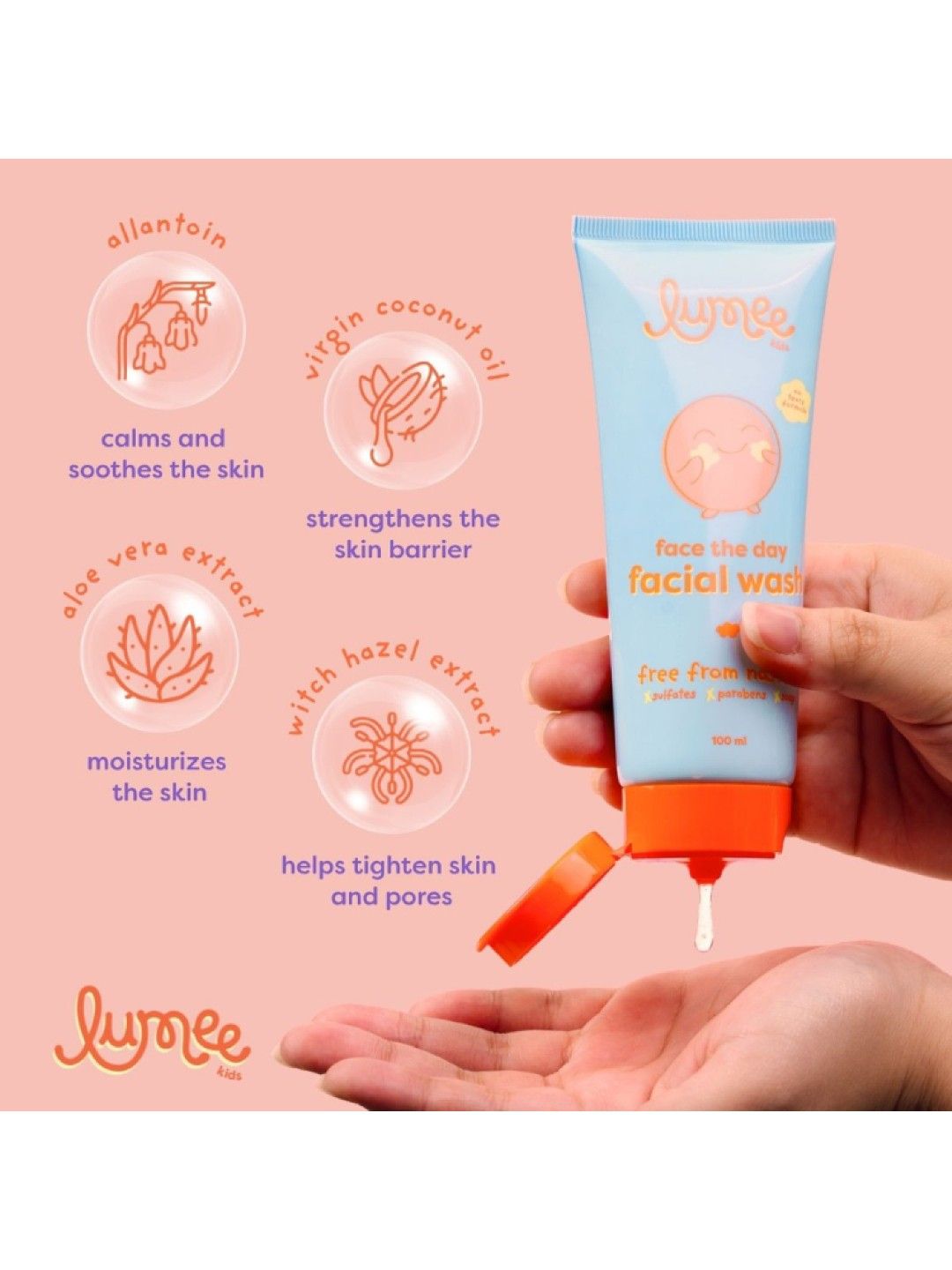 Lumee Kids Face the Day Facial Wash for Kids (100ml) (No Color- Image 2)