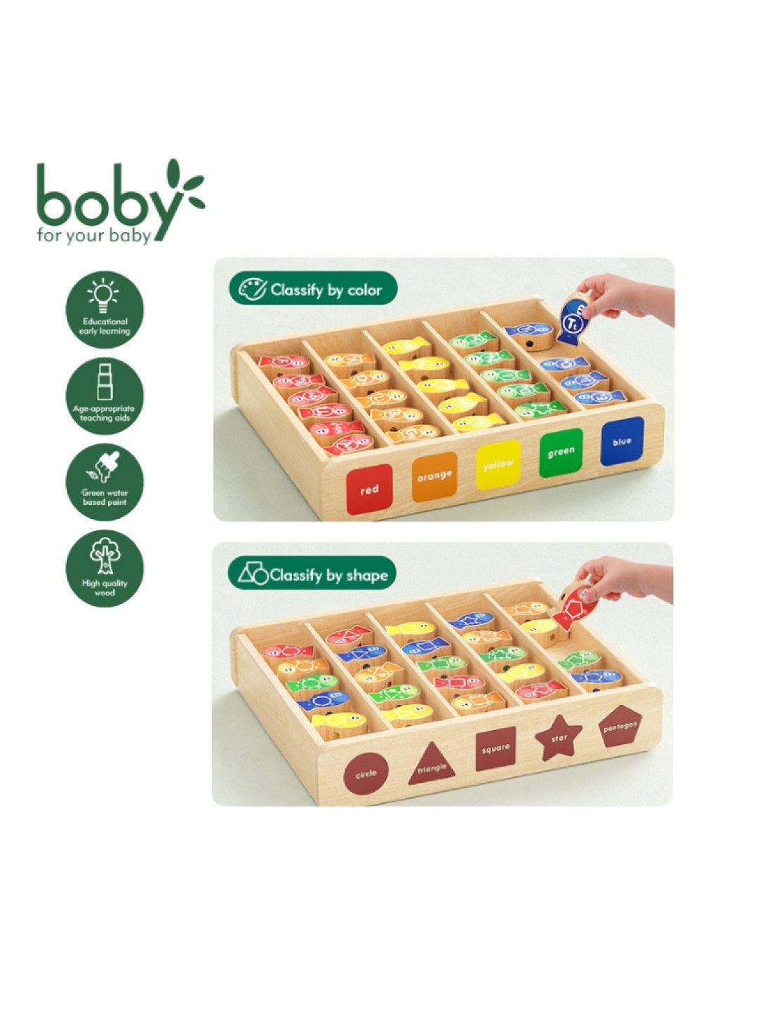 Boby Wooden Alphabet Fishing Sorting Game (No Color- Image 2)