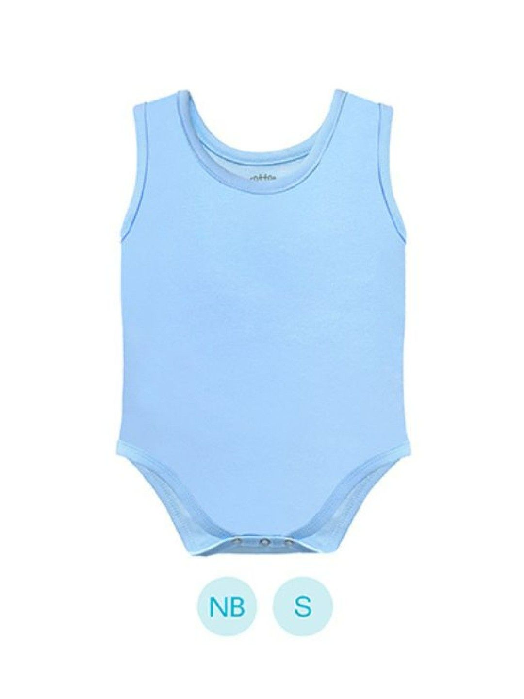 Cotton Stuff Sleeveless Bodysuit (2pc) (Blue- Image 2)