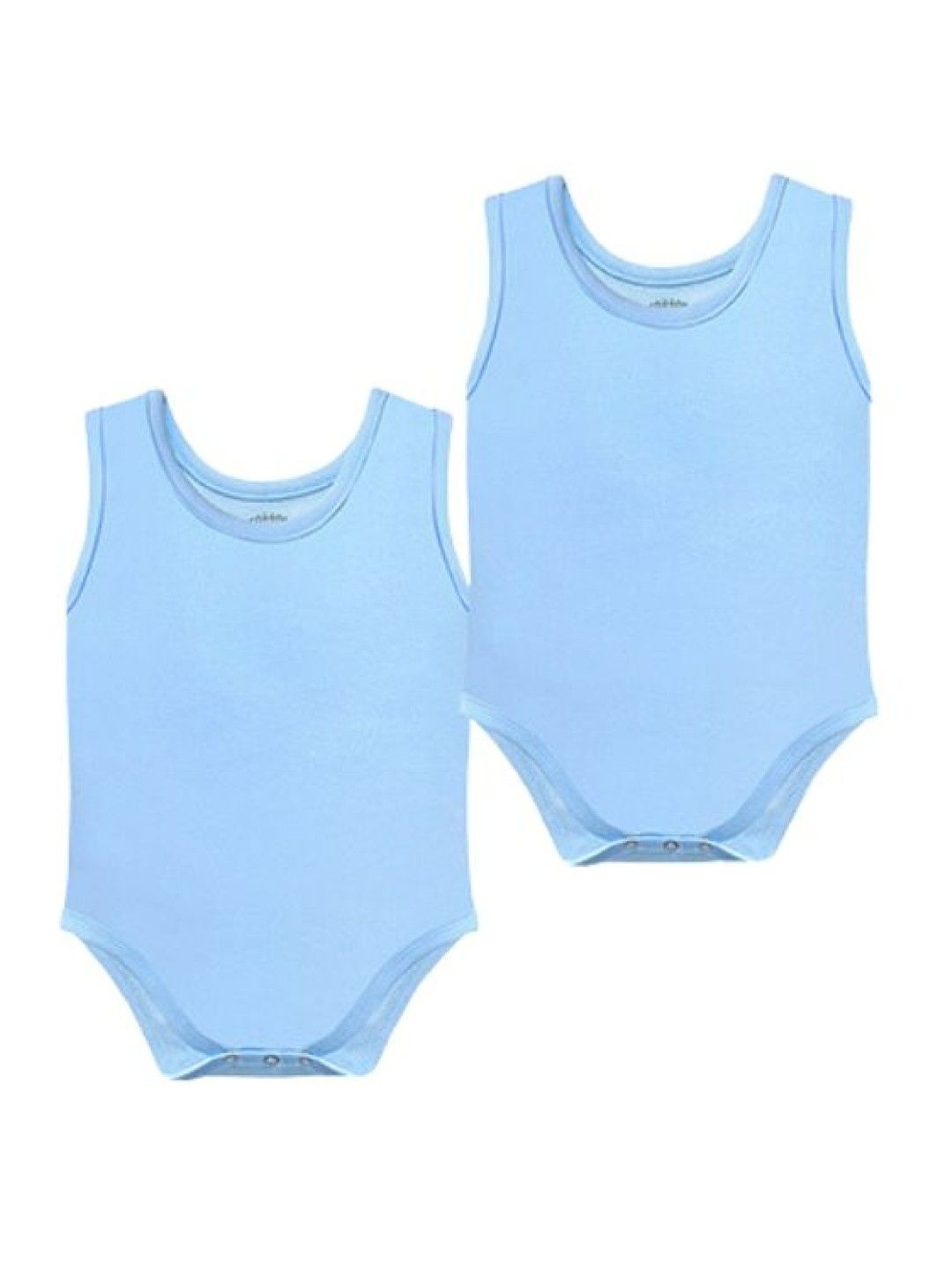 Cotton Stuff Sleeveless Bodysuit (2pc) (Blue- Image 1)