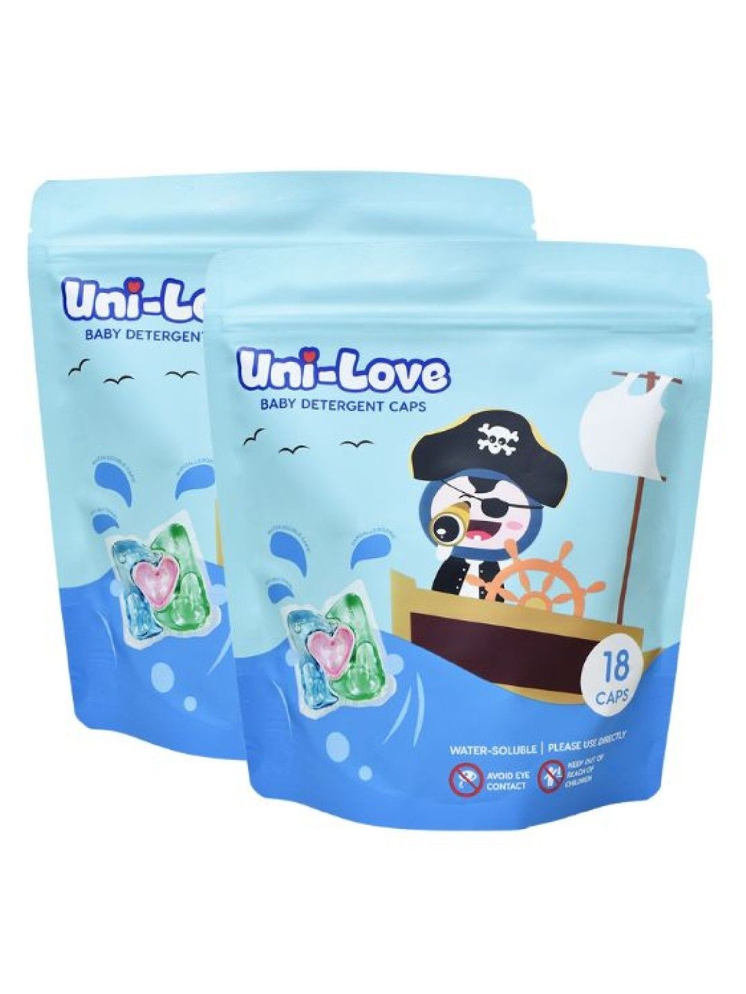 Uni-love 3-in-1 Baby Detergent Caps 18's Pouch (Pack of 2) (No Color- Image 1)