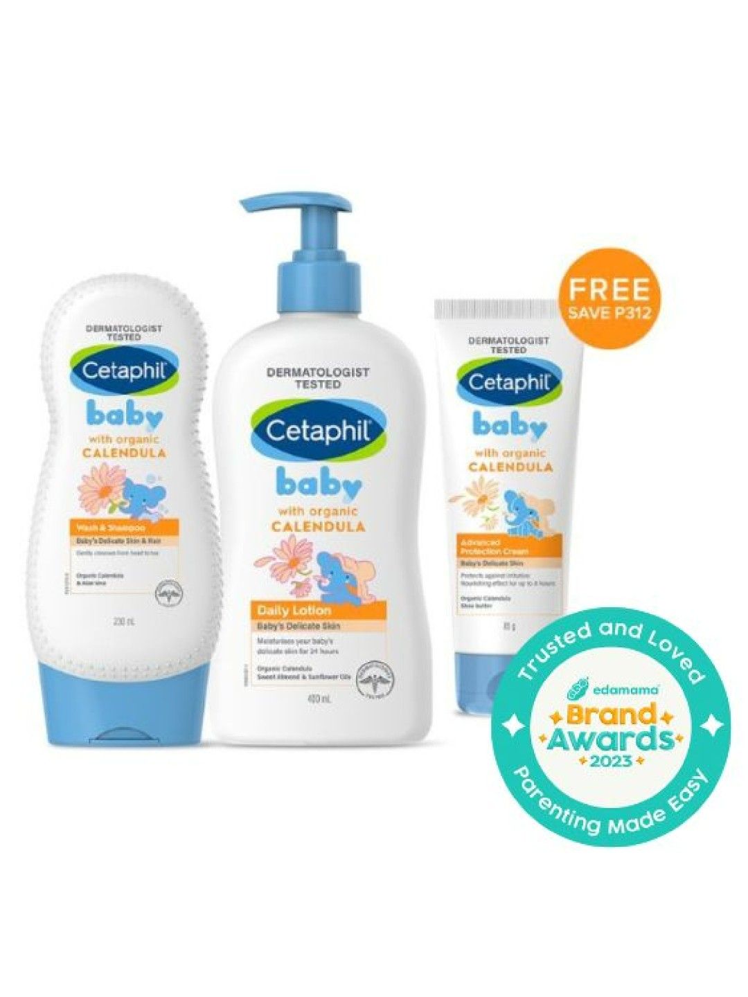 Cetaphil Baby Calendula Pack (FREE Advanced Protection Cream)