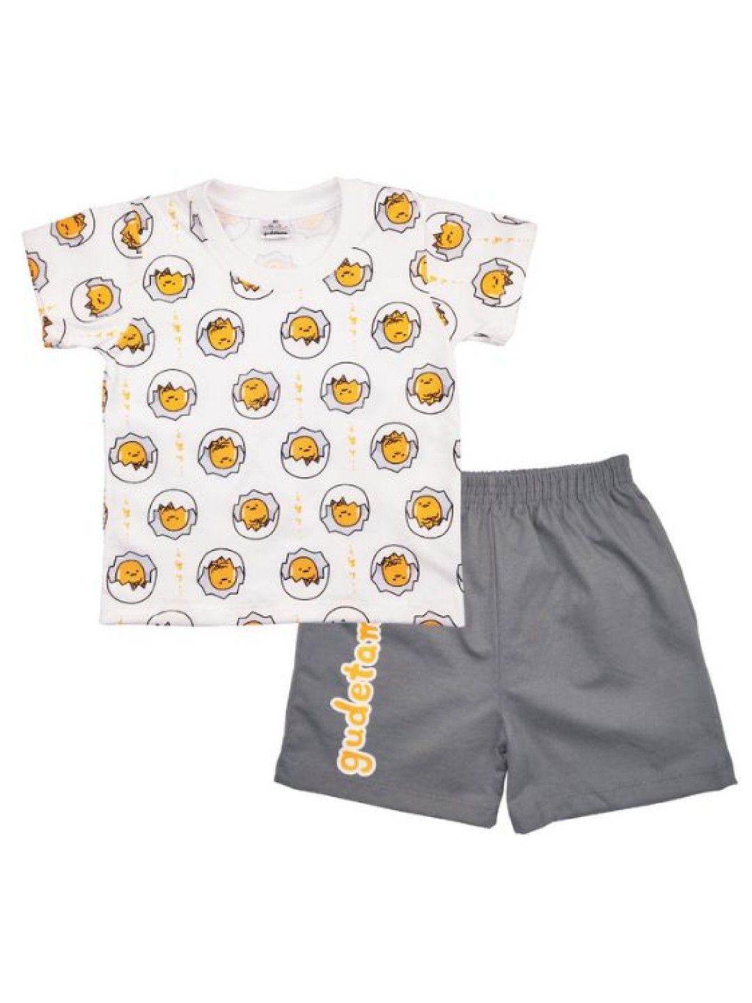 Sanrio Gudetama Printed T-Shirt and Shorts Terno Set - Crack Collection (No Color- Image 1)