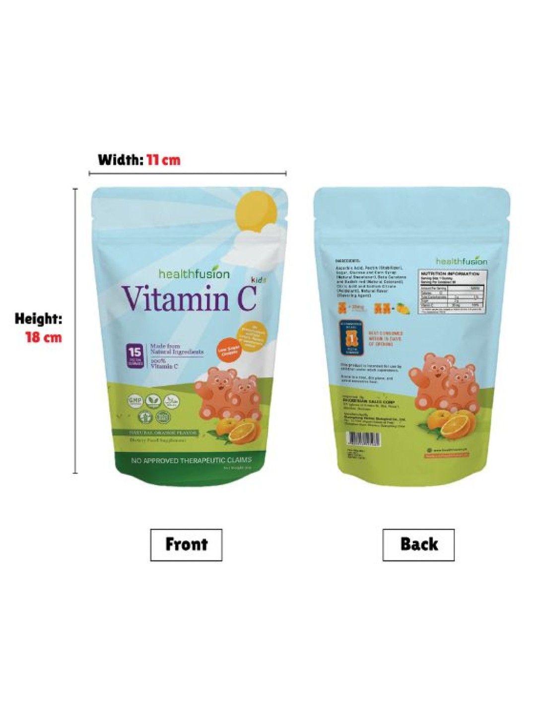 Health Fusion Vitamin C for Kids Pouch of 15's (Bundle of 2) (No Color- Image 4)