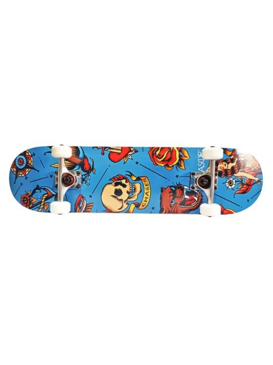 Chaser 31" Wooden Skateboard (V.2) (Tattoo Skull- Image 1)