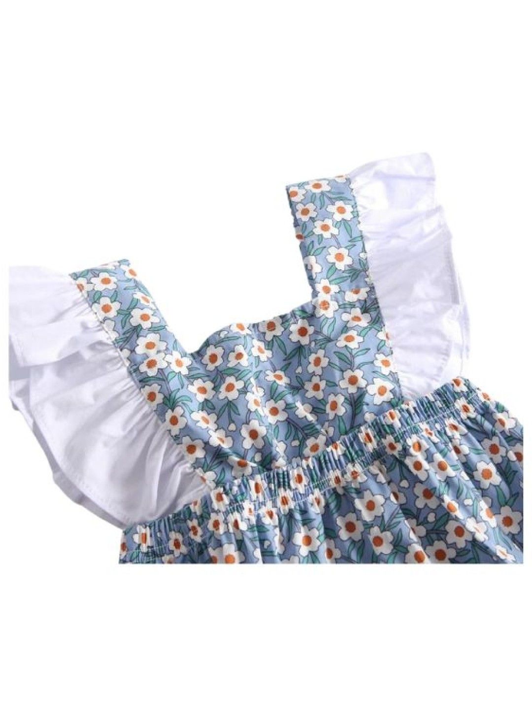 Cottonkind Floral Casual Sleeveless Onesie (Blue- Image 3)