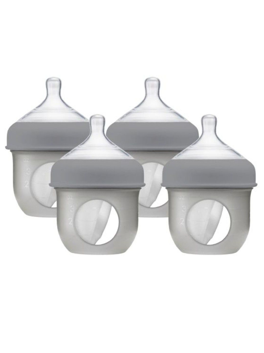 BOON NURSH Silicone Pouch Bottle 4oz 4-Pack (Gray) (No Color- Image 1)