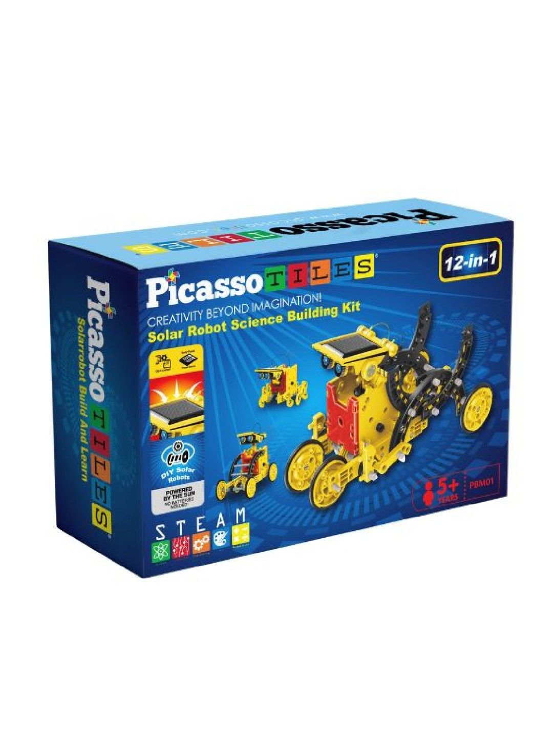 Picasso Tiles 12-in-1 STEM Kids Solar Powered Space Robot Science Kit (No Color- Image 2)