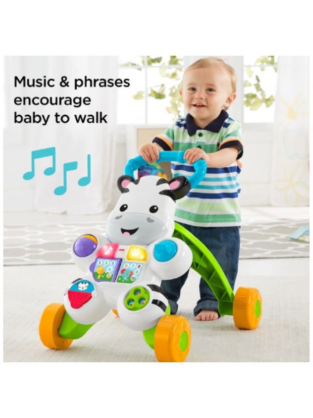 Fisher Price Learn With Me Zebra Walker, Musical Infant Walking Toy (Multicolor- Image 3)