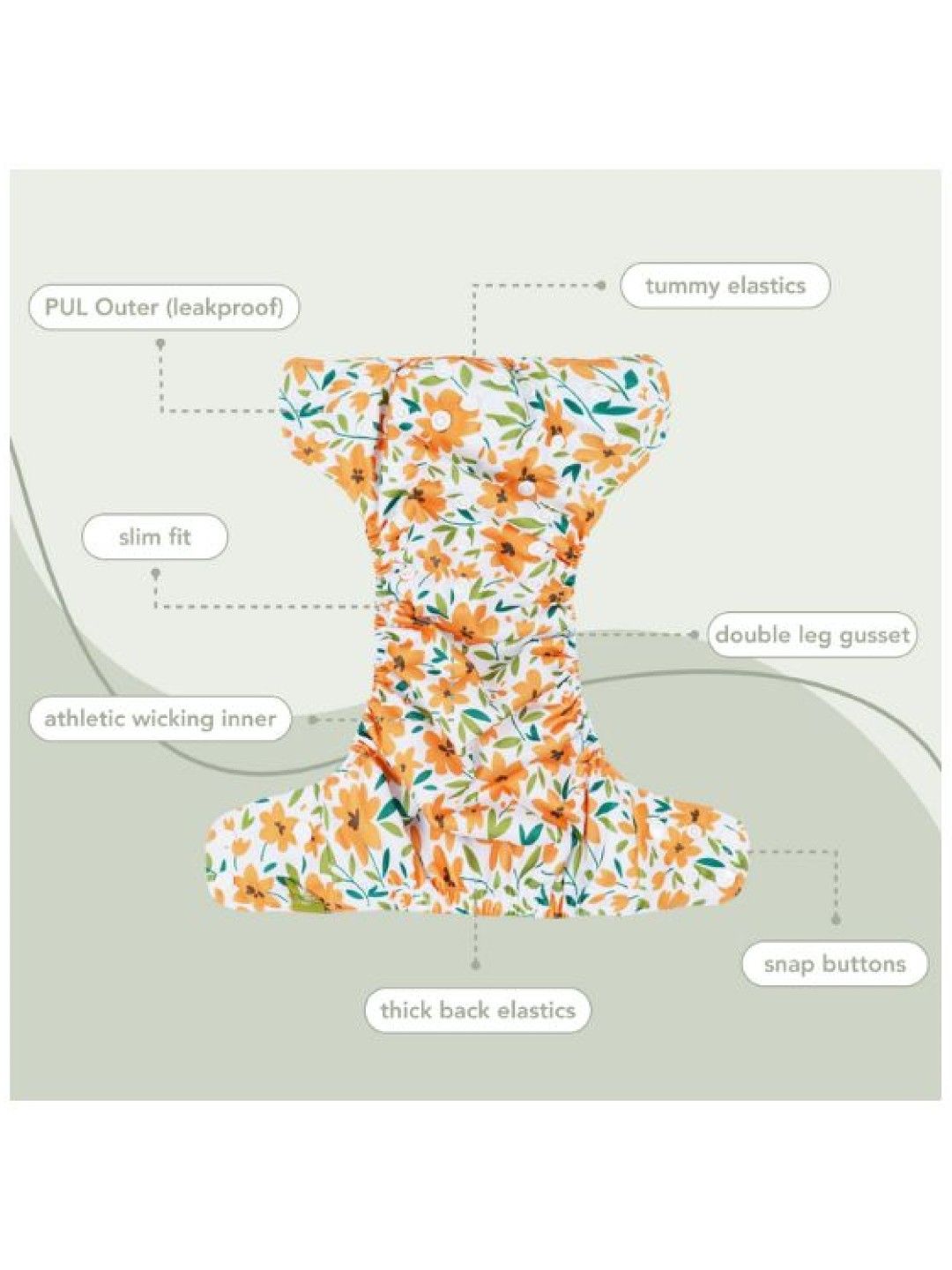 Meenie & Co. All In One Reusable Nappy Double Gusset (Spaces- Image 3)