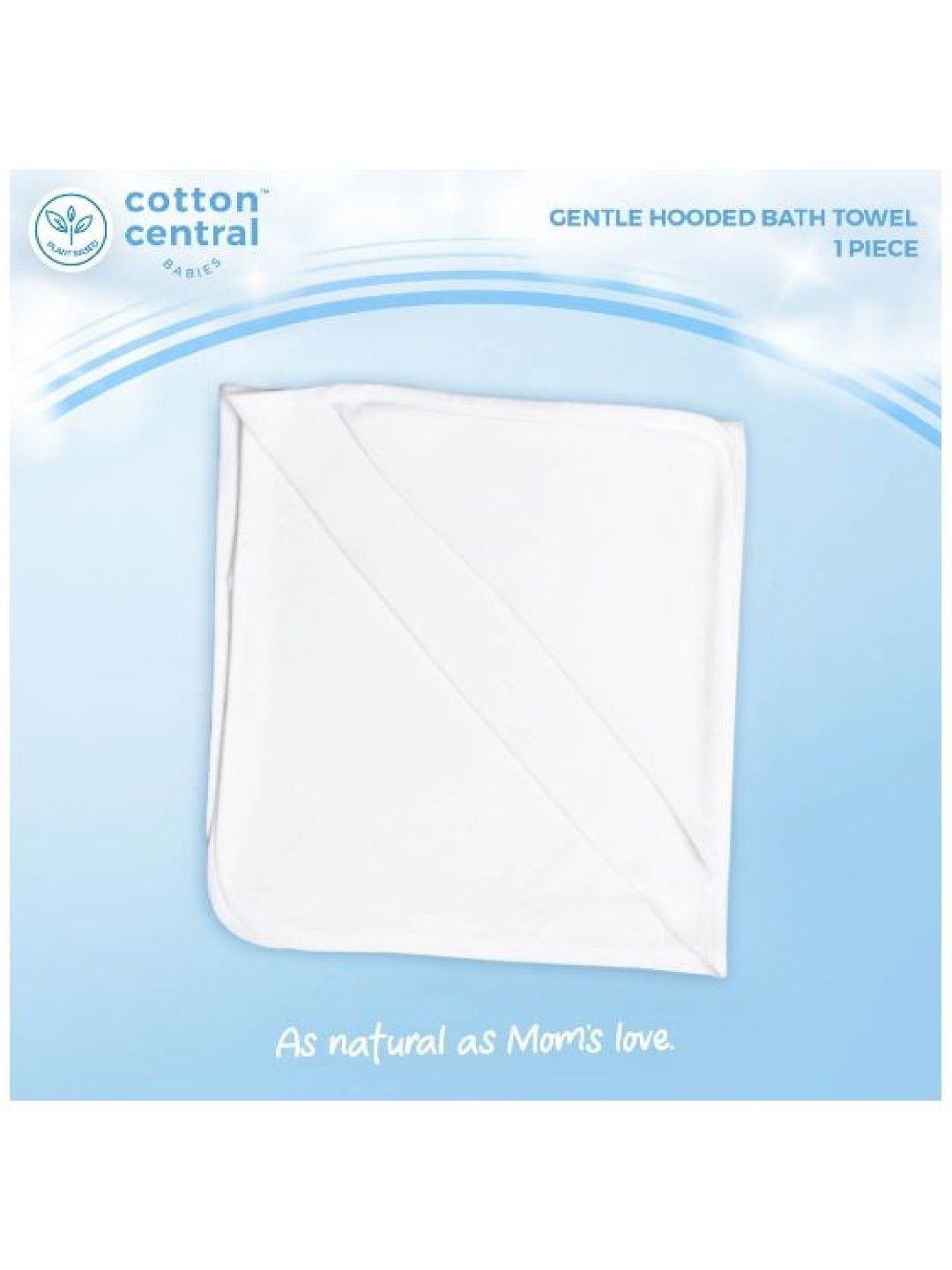 Cotton Central™ Gentle Terry Hooded Towel 100% USA Cotton (Snow White- Image 2)