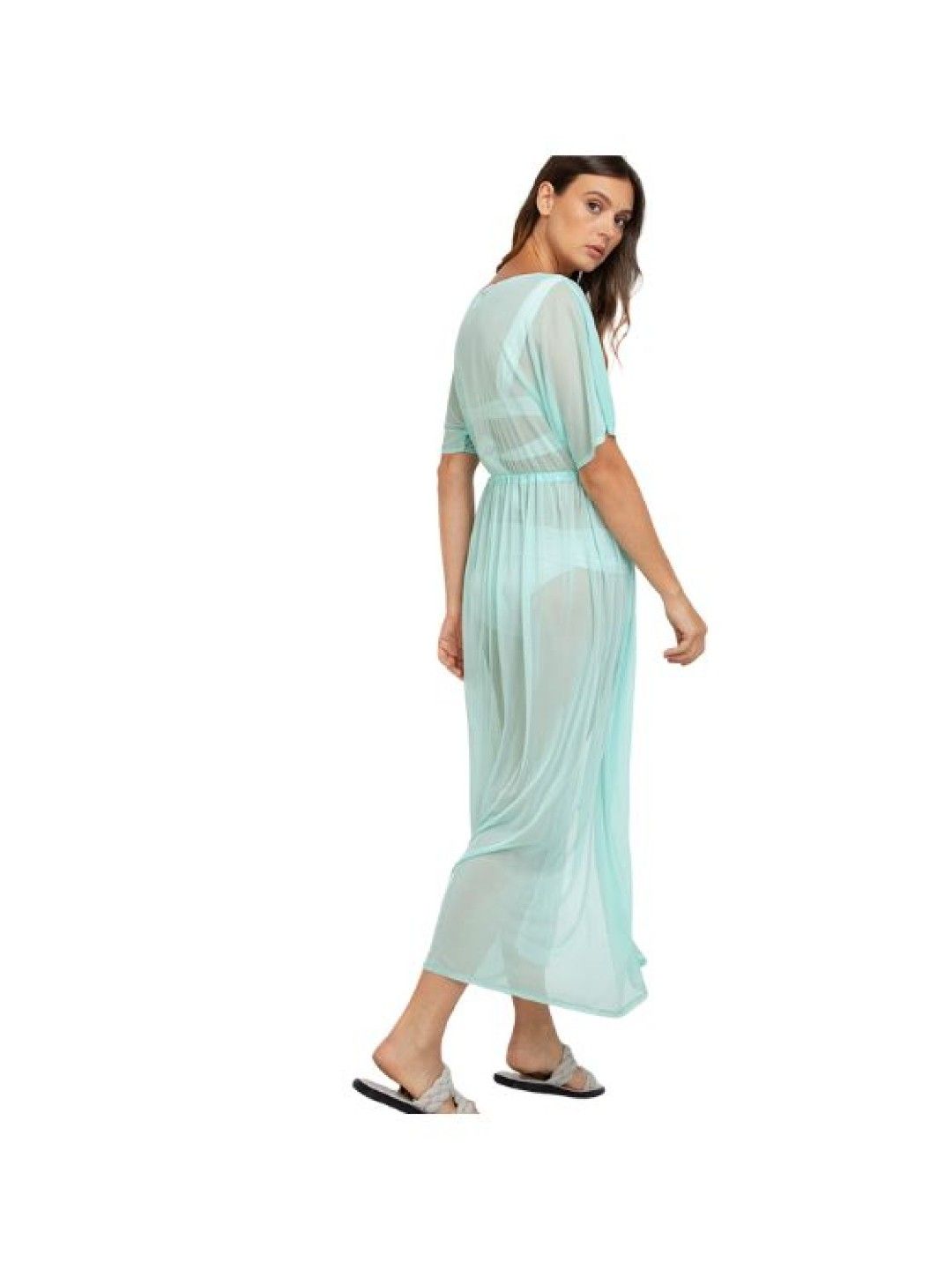Eve's Chic Samaira Sheer Cover Up Maxi Dress (Green- Image 3)
