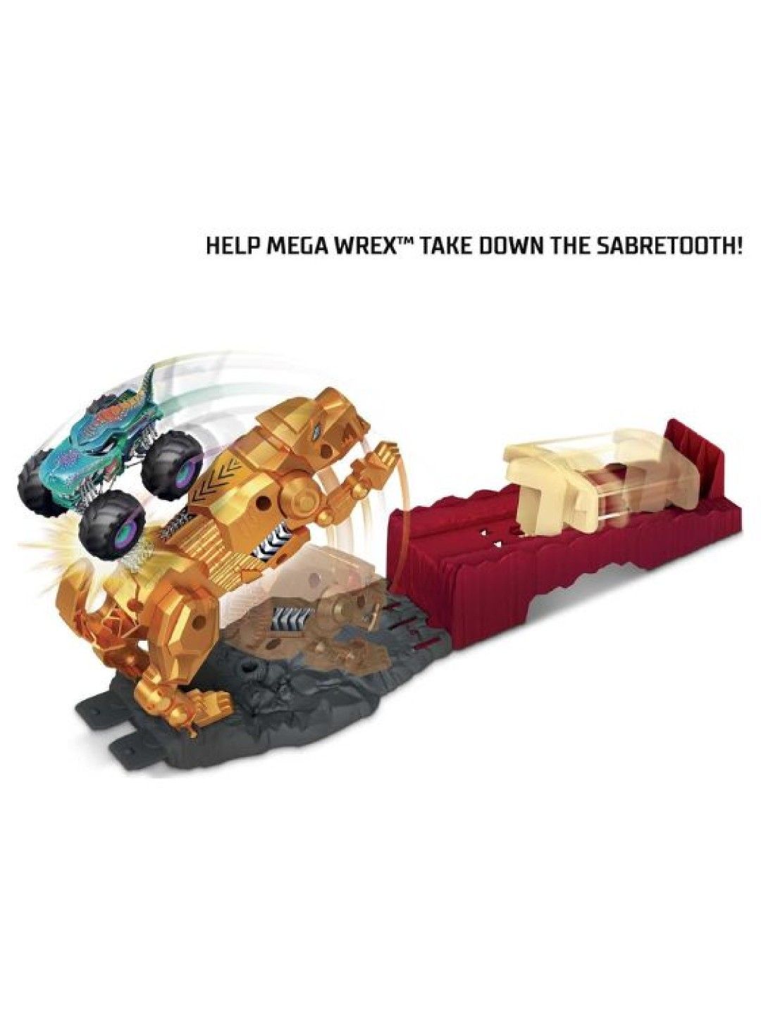 Hot Wheels Monster Trucks Sabretooth Showdown Hero Playset (No Color- Image 3)