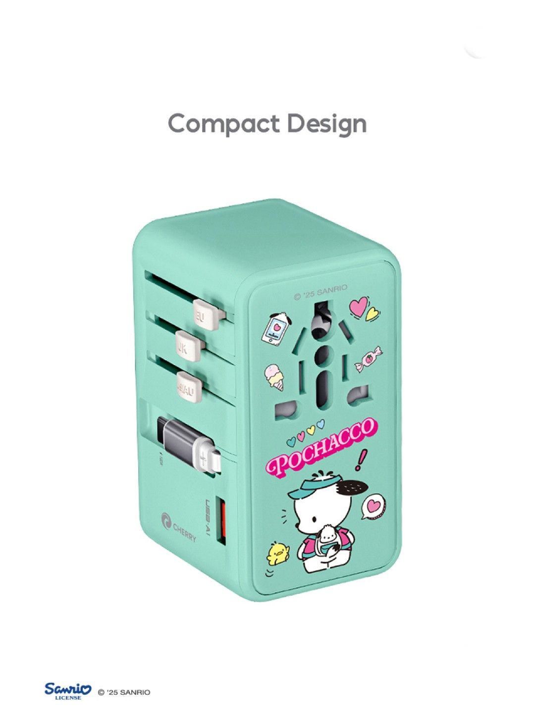 Cherry Sanrio Characters Pochacco 100W Universal Travel Adapter (No Color- Image 2)