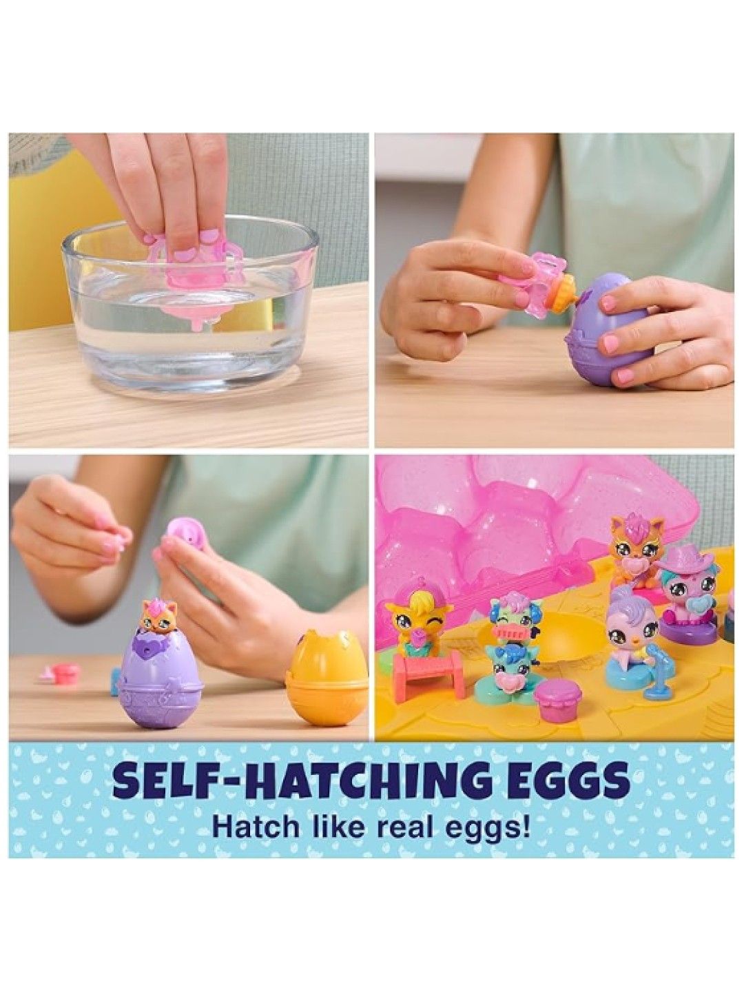Hatchimals Alive, Pink & Yellow Egg Carton Toy with 6 Mini Figures (No Color- Image 3)
