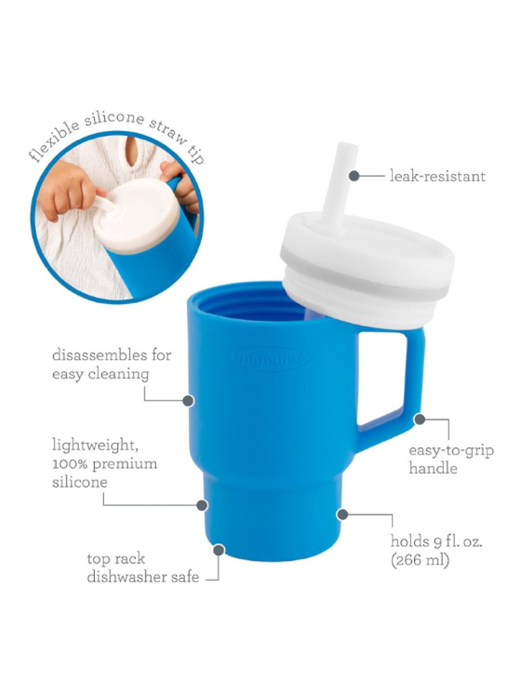 Infantino My 1st Tumbler Silicone (9oz) (Ocean- Image 2)