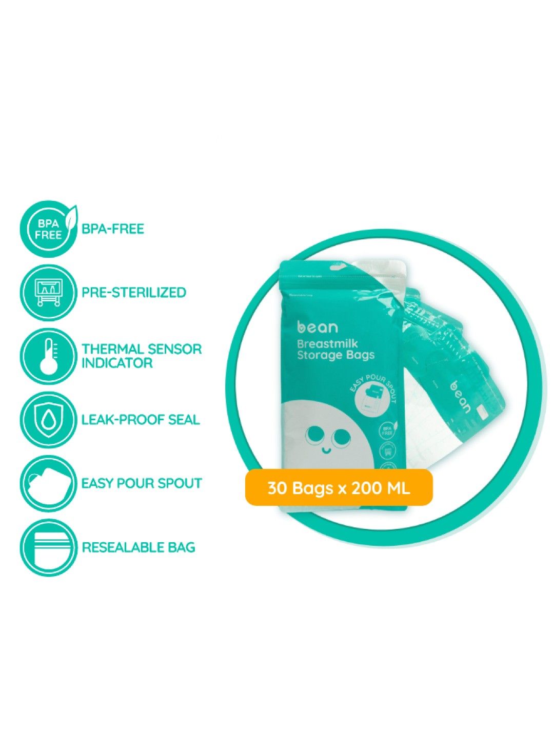 bean [Bundle of 2] Breastmilk Storage Bags + Disposable Breast Pads (No Color- Image 2)
