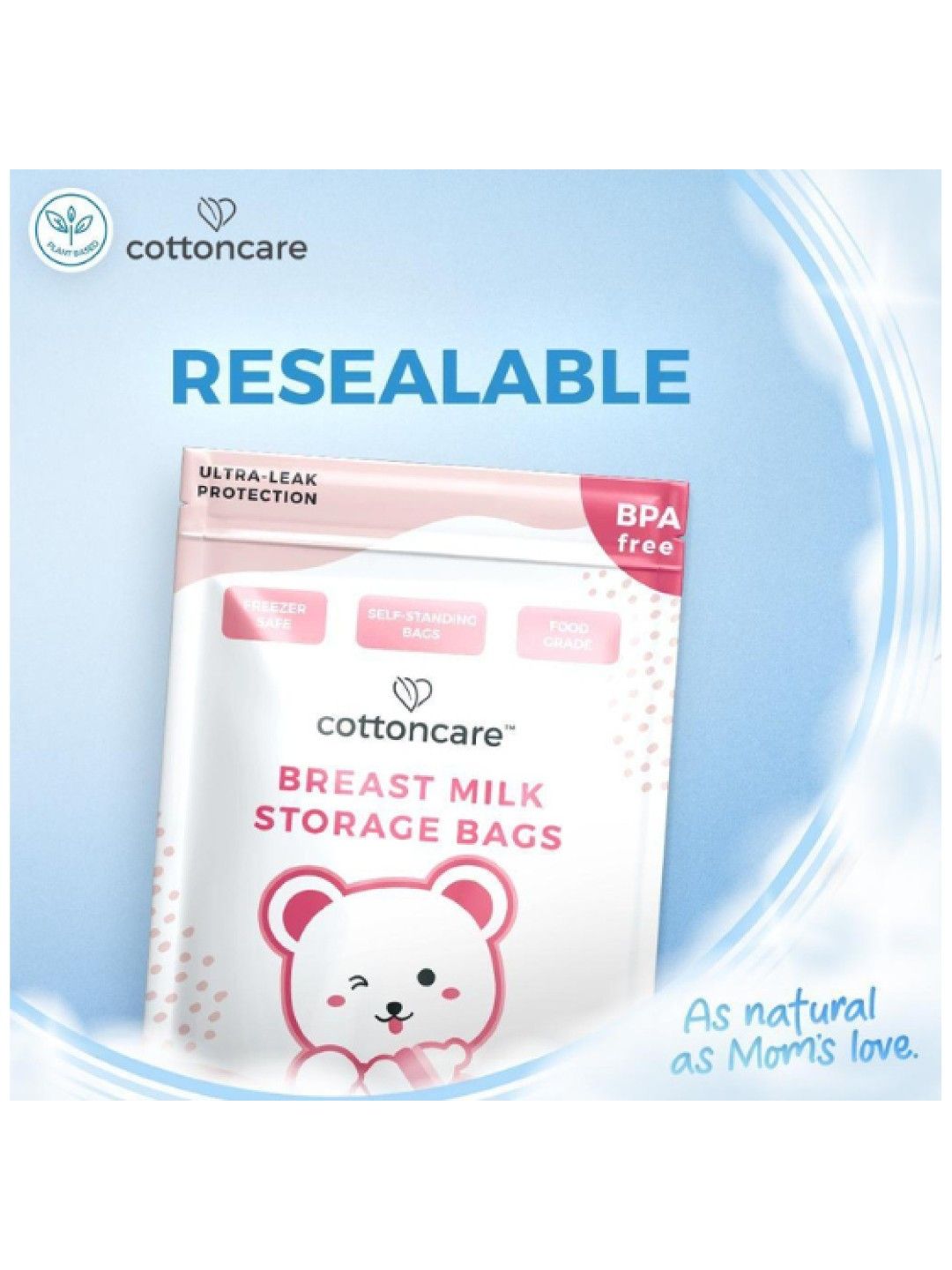 Cotton Central™ Cottoncare™ (1-pack) Transparent Breastmilk Storage Bags (200ml) (No Color- Image 3)