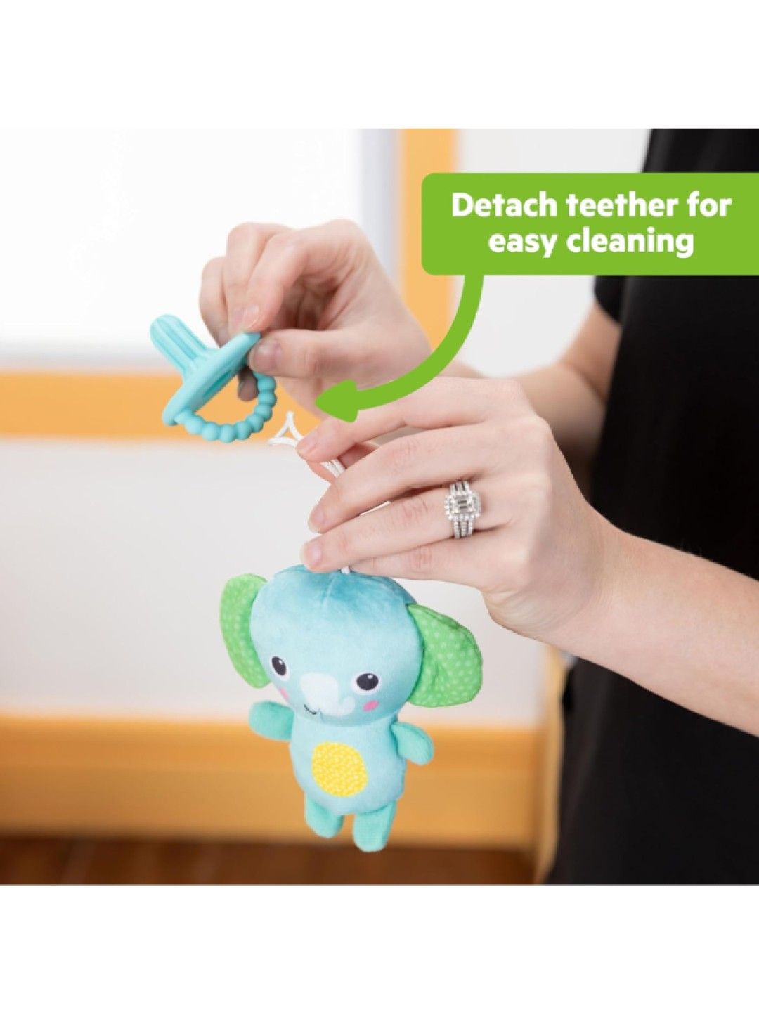 Bright Starts Soothe Mate Plush Teether Toy - Elephant (No Color- Image 4)