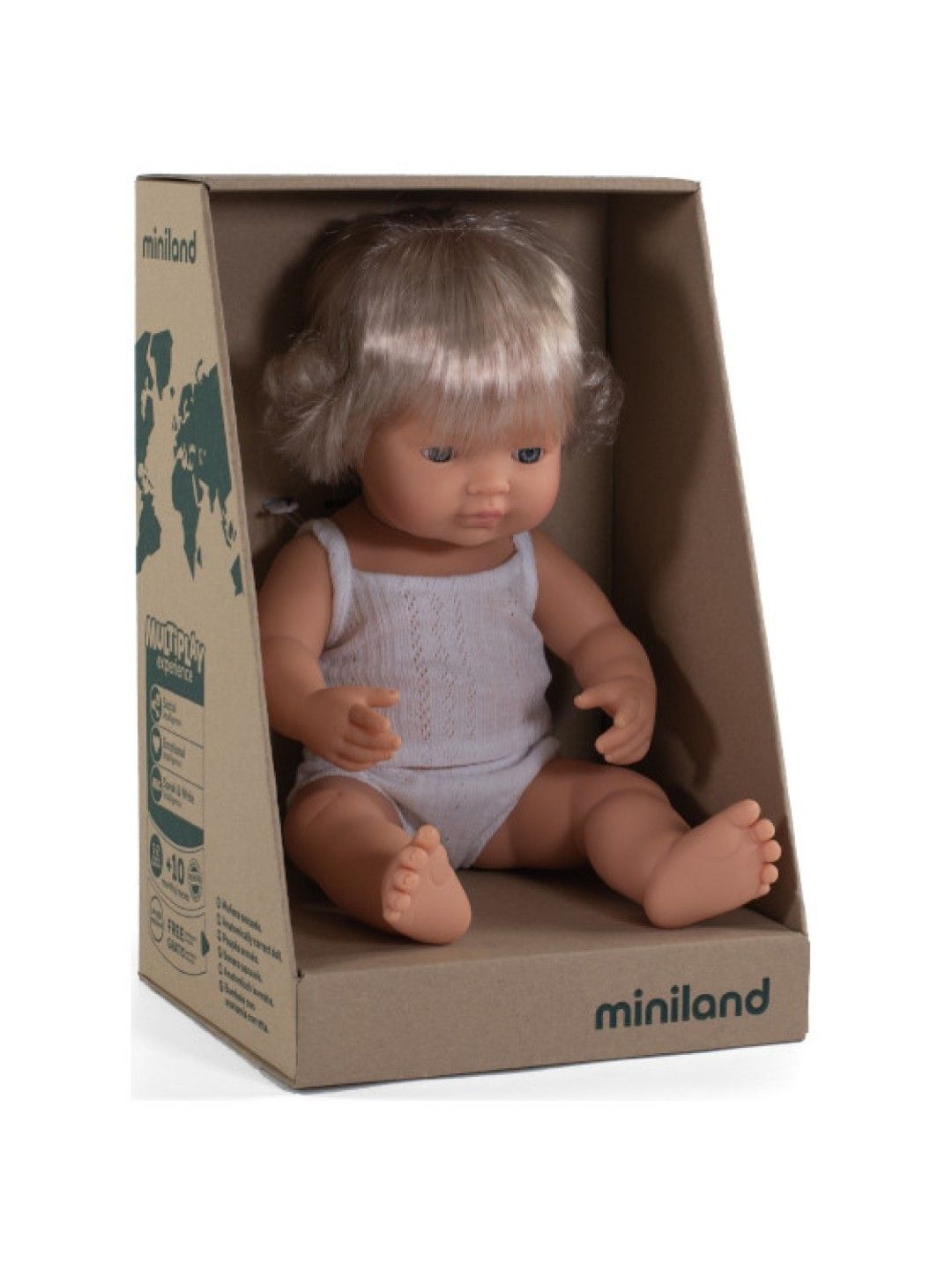 Miniland Dolls Baby Doll Caucasian Girl (38cm) (No Color- Image 1)