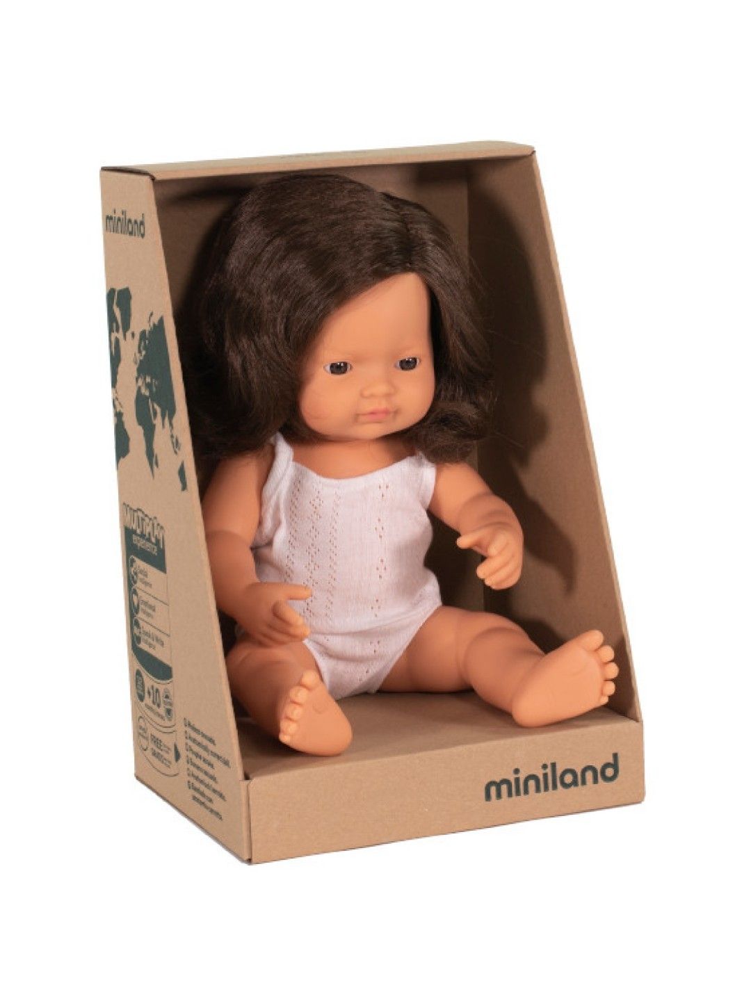 Miniland Dolls Baby Doll Caucasian Brunette Girl (38cm)