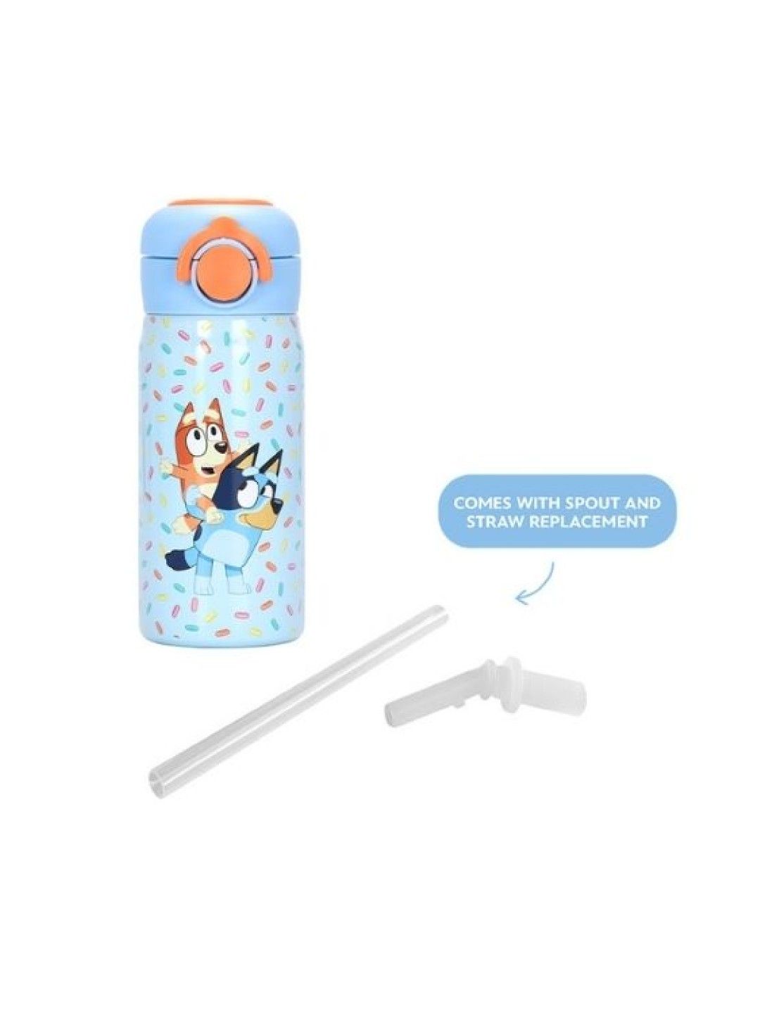 Bluey Totsafe Bluey Stainless Steel Insulated Sippy Bottle 350mL - Splash & Sparkle (No Color- Image 2)