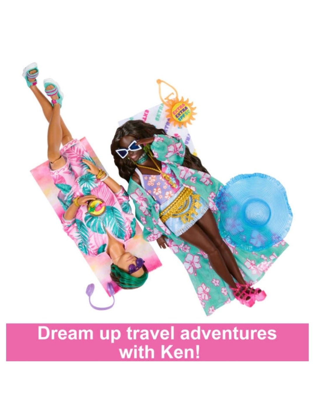 Barbie Extra Fly Doll with Beach-Themed Travel Clothes and Accessories (No Color- Image 3)