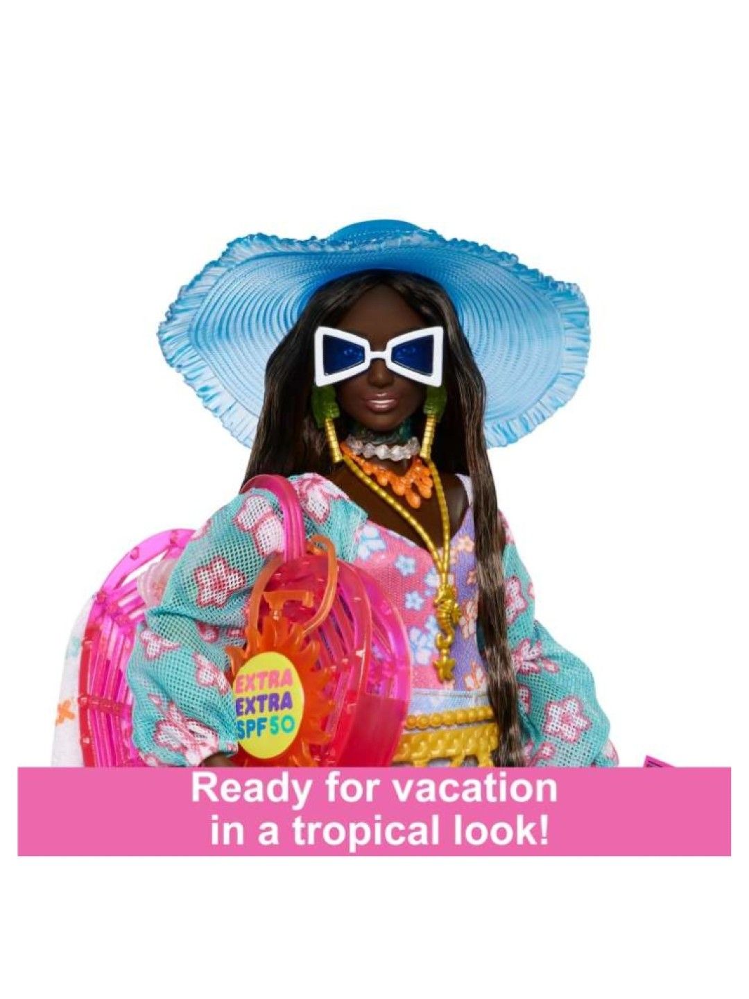 Barbie Extra Fly Doll with Beach-Themed Travel Clothes and Accessories (No Color- Image 4)