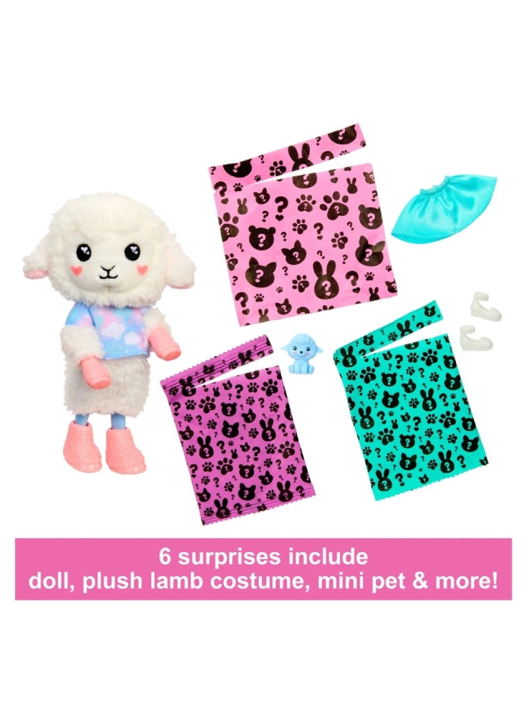 Barbie Chelsea Cutie Reveal, Blonde Doll Plush Lamb (No Color- Image 4)