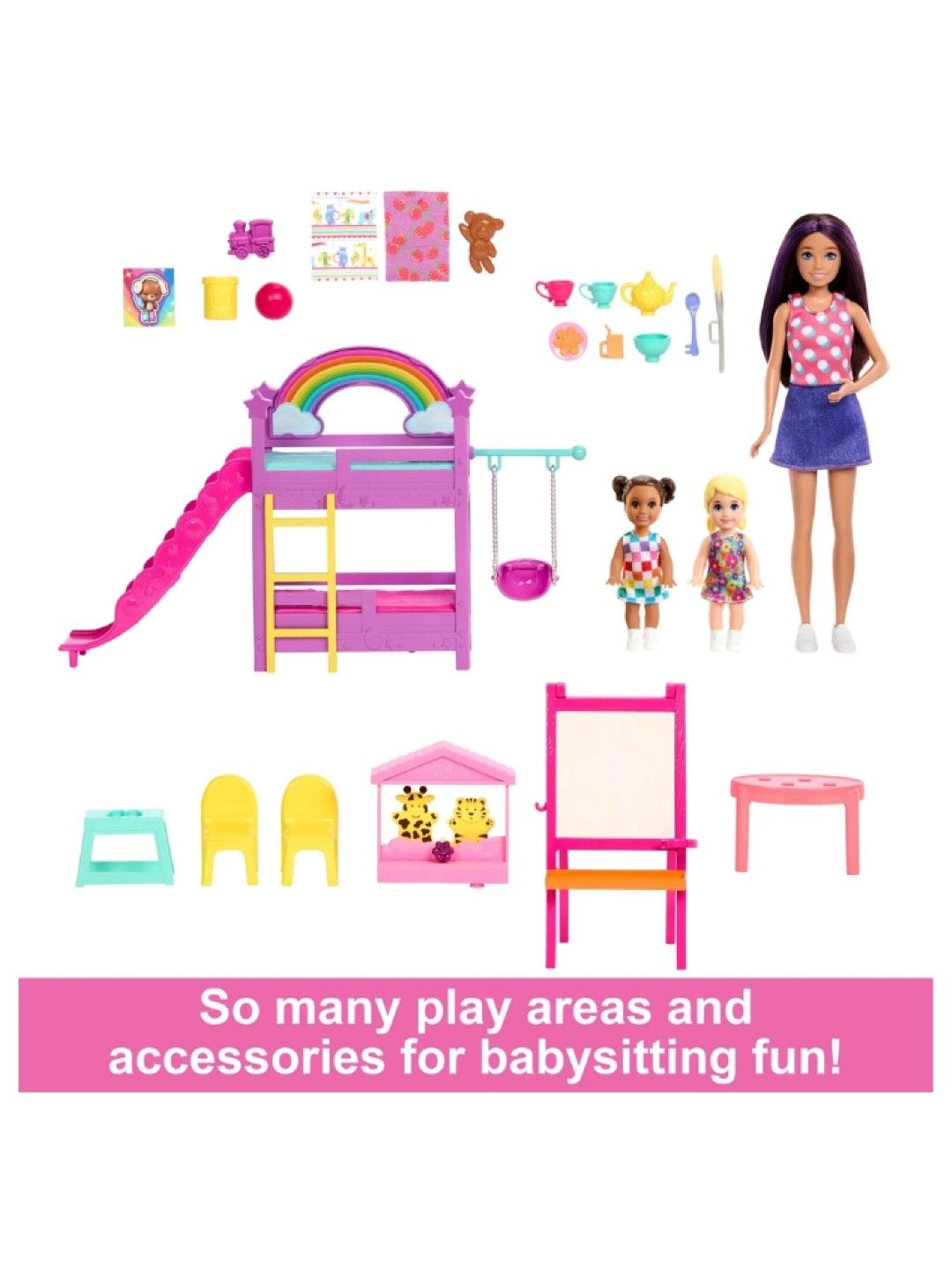 Barbie Skipper Daycare Playset with 3 Dolls, Furniture and 15+ Accessories (No Color- Image 2)