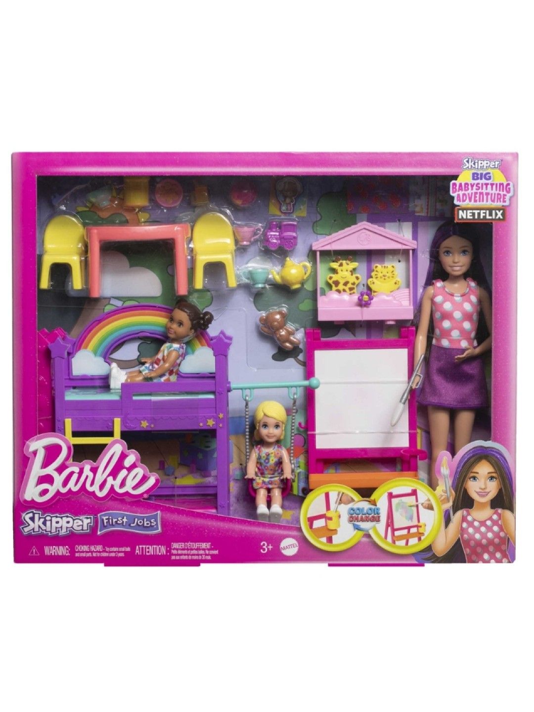 Barbie Skipper Daycare Playset with 3 Dolls, Furniture and 15+ Accessories (No Color- Image 4)